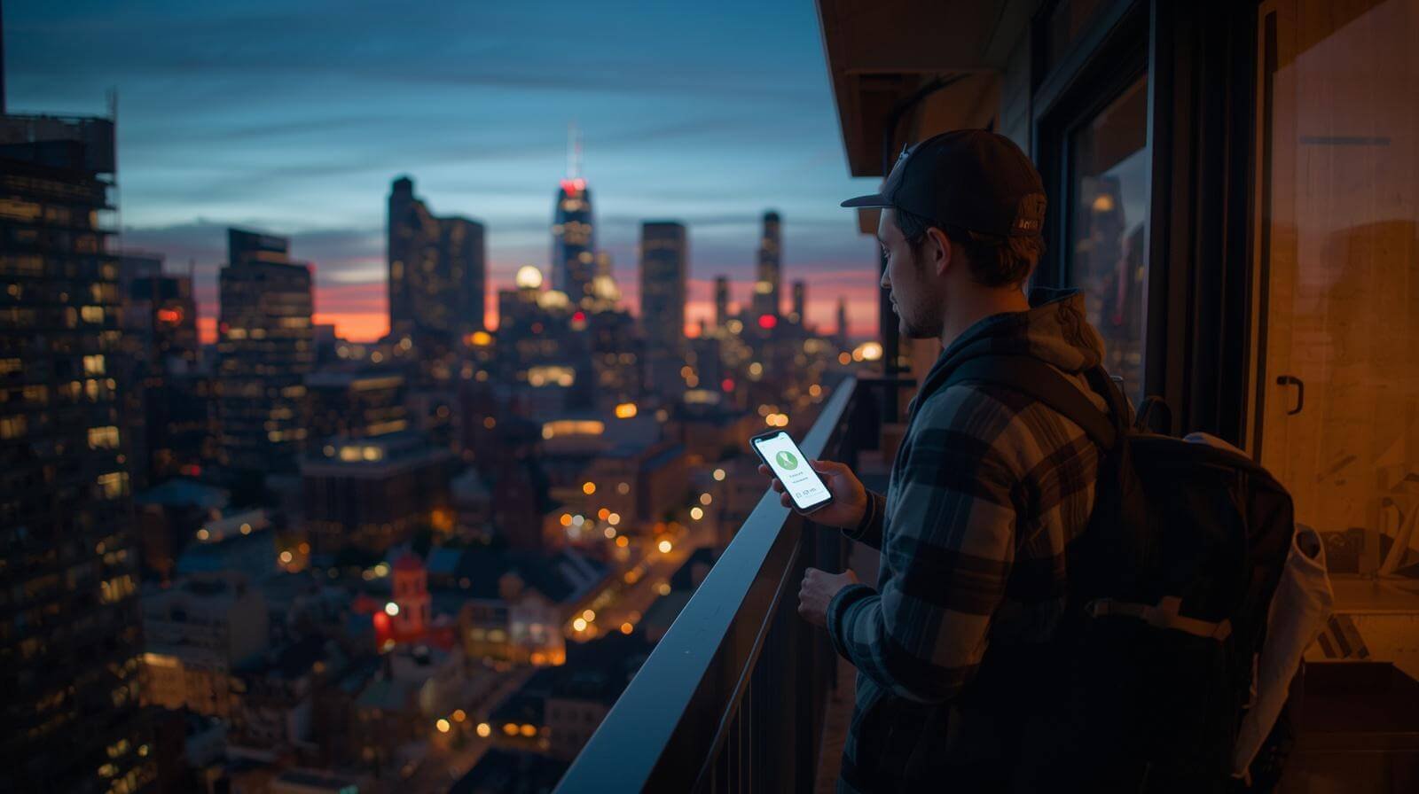 Traveler enjoying a long-term stay in a US city