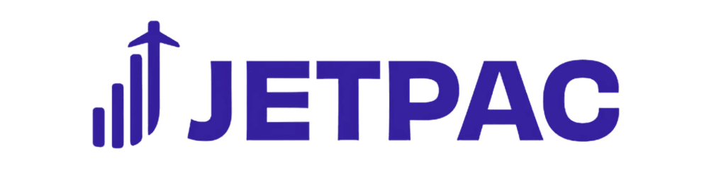 Bold purple text spelling 'JETPAC'